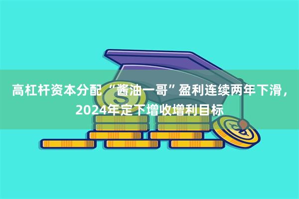 高杠杆资本分配 “酱油一哥”盈利连续两年下滑，2024年定下增收增利目标