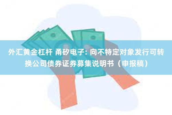 外汇黄金杠杆 甬矽电子: 向不特定对象发行可转换公司债券证券募集说明书（申报稿）