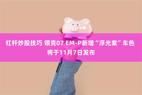 杠杆炒股技巧 领克07 EM-P新增“浮光紫”车色 将于11月7日发布