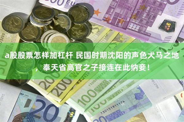 a股股票怎样加杠杆 民国时期沈阳的声色犬马之地，奉天省高官之子接连在此纳妾！