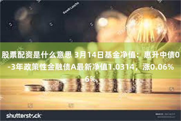 股票配资是什么意思 3月14日基金净值：惠升中债0-3年政策性金融债A最新净值1.0314，涨0.06%