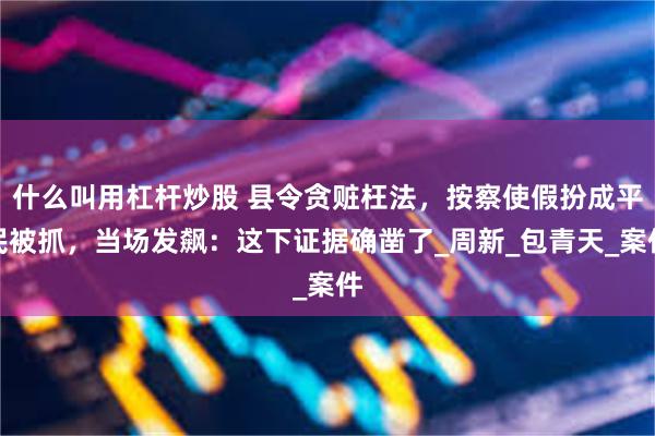 什么叫用杠杆炒股 县令贪赃枉法，按察使假扮成平民被抓，当场发飙：这下证据确凿了_周新_包青天_案件